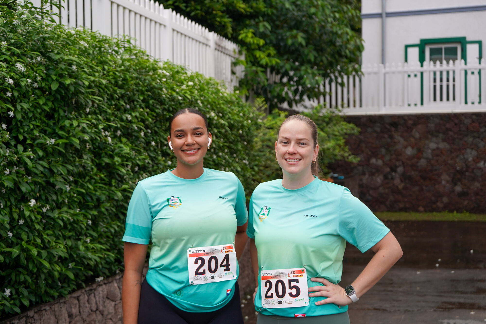 Two runners setting off together